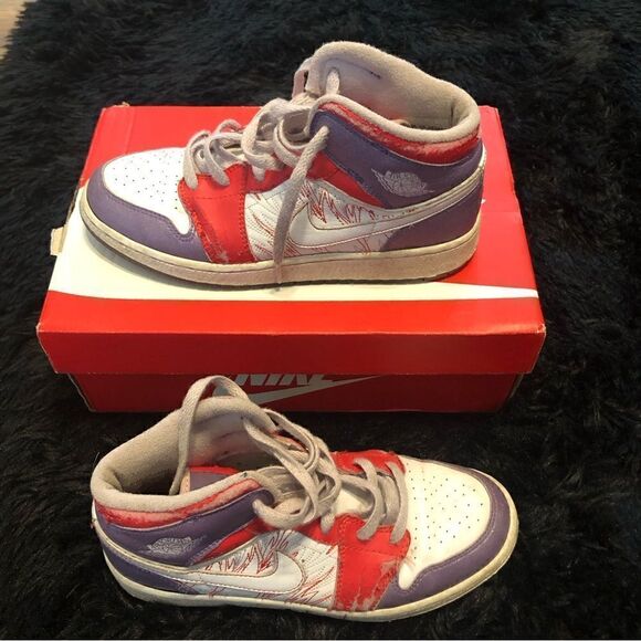 NIKE air Jordan 1 premium GS mid top shoes sneakers women’s 6.5 - Picture 6 of 8